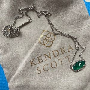 Kendra Scott Elisa Necklace with Green Pendant